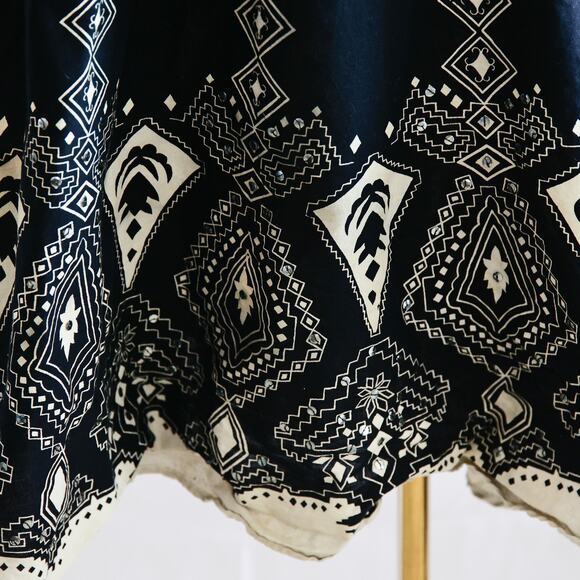 ERIKA Vintage Aztec Southwestern Cotton Cottage dress size 16 L - Picture 5 of 7